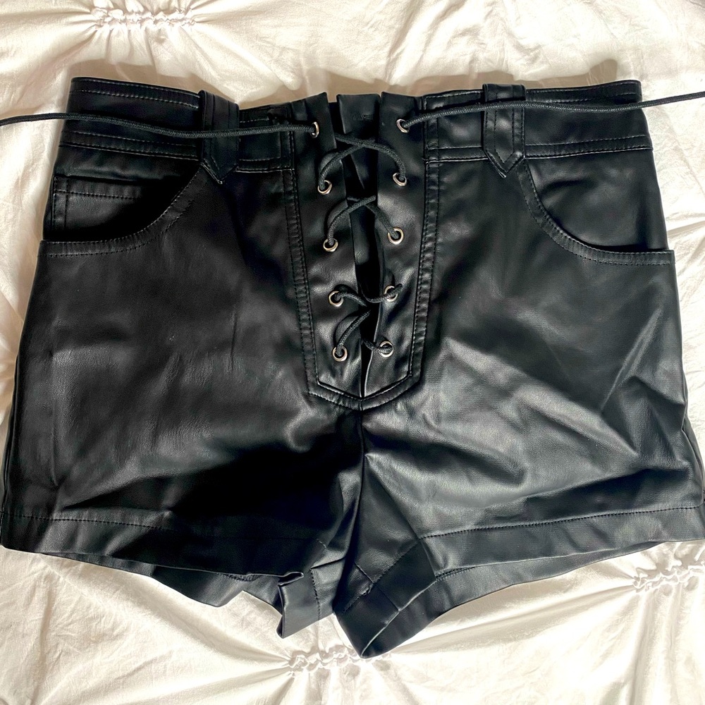 brand new leather shorts